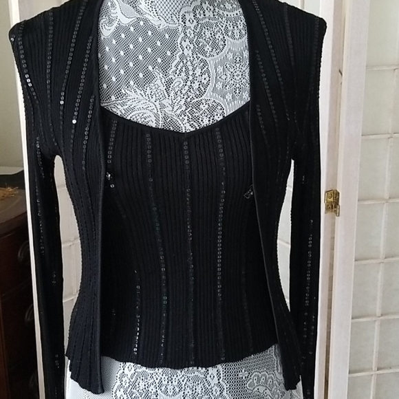 Black sequin top and cami set - Picture 3 of 4